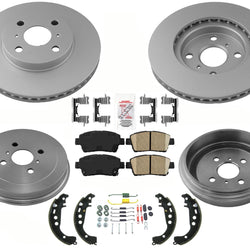 Front & Rear AmeriBRAKES Coated Disc Brake Rotors & Pads For 2004-2006 Scion xA