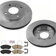 Front AmeriBRAKES GEO Coated Disc Brake Rotors & Pads For 99-06 Hyundai Elantra