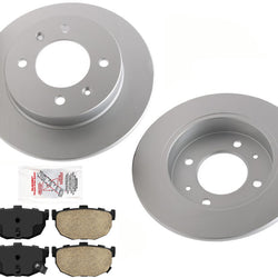 Rear AmeriBRAKES GEO Coated Disc Brake Rotors & Pads for 97-06 Hyundai Elantra