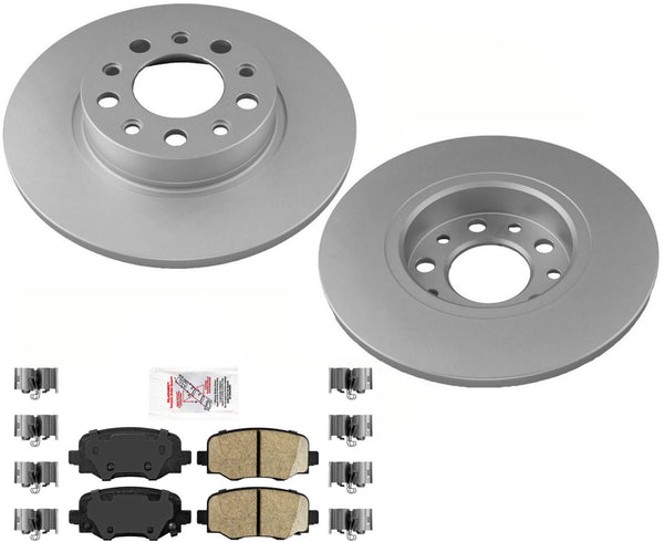 Rear AmeriBRAKES GEO Coated Disc Brake Rotors & Pads For 2015-21 Jeep Renegade