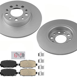 Rear AmeriBRAKES GEO Coated Disc Brake Rotors & Pads For 2018-2021 Jeep Compass