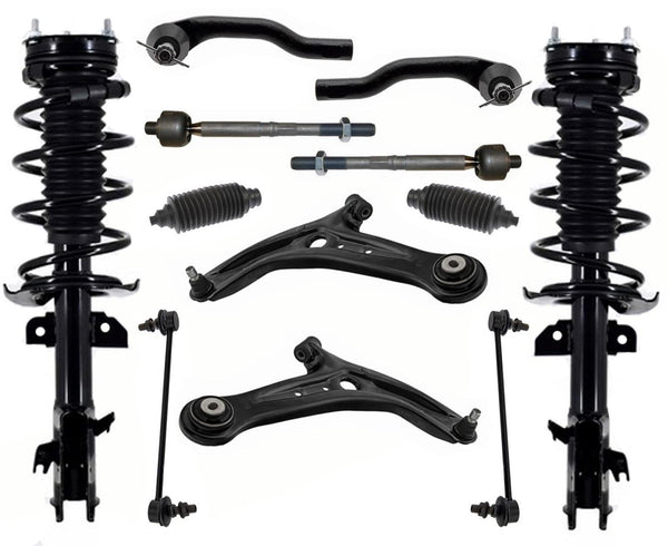 Front Complete Struts Lower Control Arms Tie Rods & Links For 2011-2014 Mazda 2
