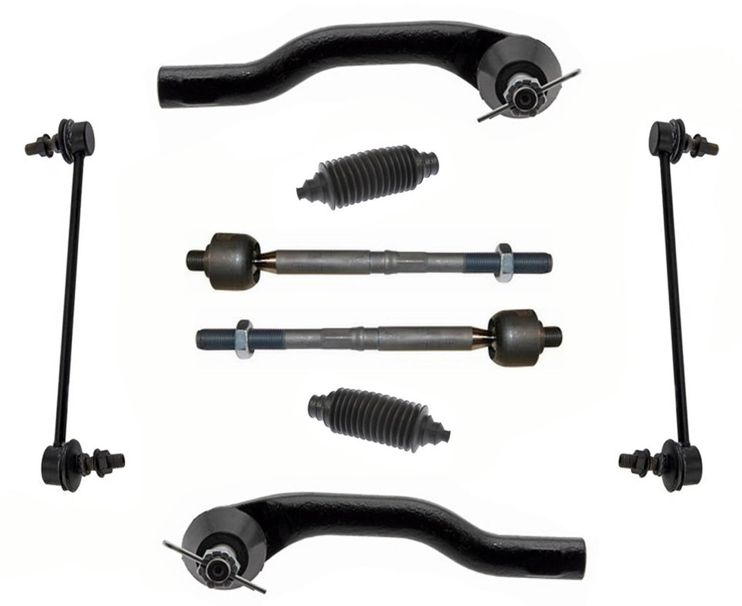 Front Inner Outer Tie Rods & Links For 2011 2012 2013 2014 Mazda 2