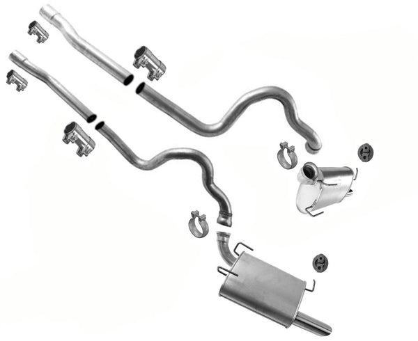 Exhaust System Extension Pipes Dual Muffler For Ford Mustang 2011-2014 5.0L