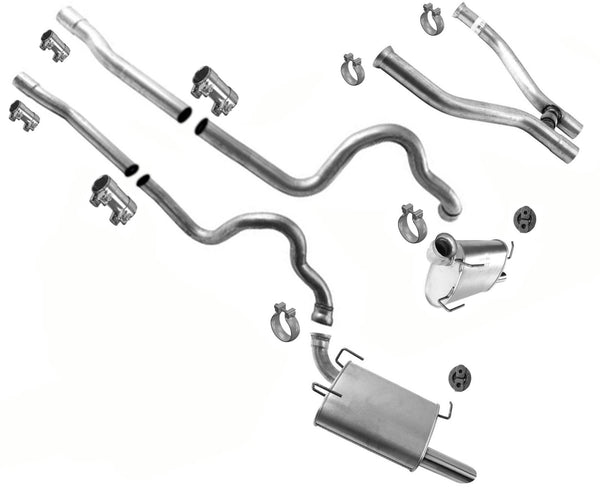 Exhaust System Extension Pipes Dual Muffler For Ford Mustang 2011-2014 5.0L