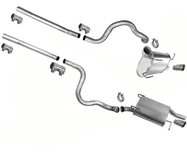 Exhaust System Extension Pipes Dual Muffler For Ford Mustang 3.7L 2011-2014