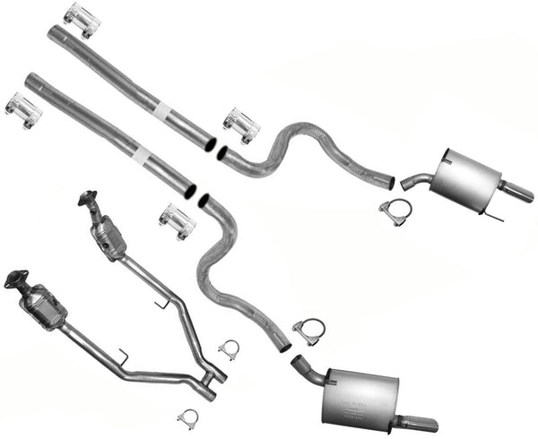 Exhaust System Extension Pipes Dual Muffler For Ford Mustang 4.6L 2005-2009