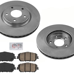 Rotores y pastillas de freno de disco revestidos AmeriPro BRAKES delanteros para Nissan Rogue 2021-2023