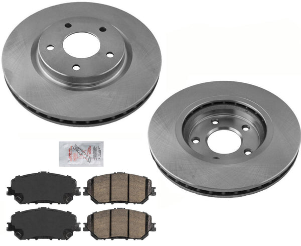 Rotores y pastillas de freno de disco revestidos AmeriPro BRAKES delanteros para Nissan Rogue 2021-2023