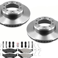For Ford F450 2005-2016 Super Duty GEO Coated Front Brake Rotors & Brake Pads