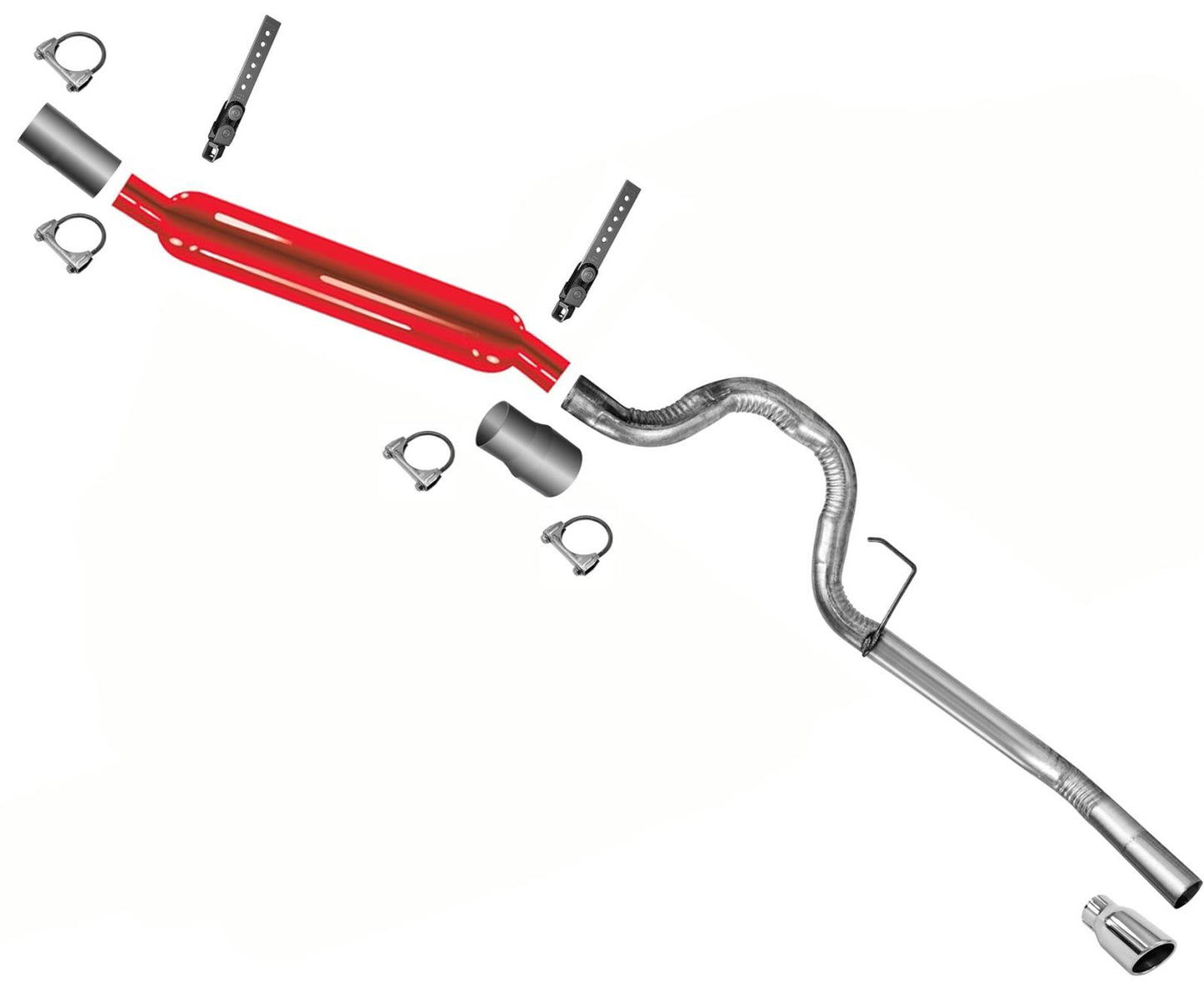 Silenciador Cherry Bomb Performance para Ford F150 2004-2008, punta cromada