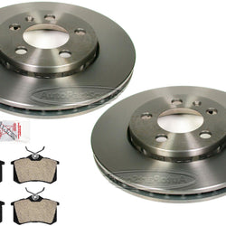 Rotores de freno de disco trasero y pastillas de freno semimetálicas para Audi TT Quattro 2000-2006