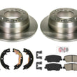 Rear Brake Rotors & Ceramic Brake Pads w/ Brake Shoes for 2007-2012 Kia Sedona