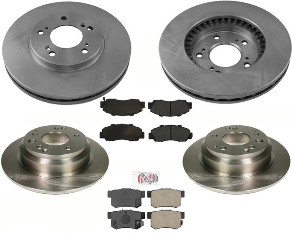Ft & Rr Rotors Brake Pads for Acura Legend 2 Door 93-95 Legend GS 4 Door 94-95