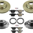 F&R Brake Rotors & Metallic Brake Pads w/ Parking Shoes for 2009-2011 BMW 335d