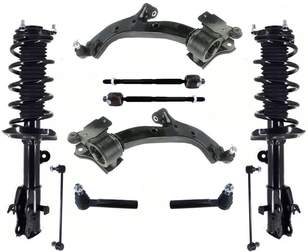 Front Complete Struts Lower Control Arms Tie Rods Links For Acura RDX 2013-2018