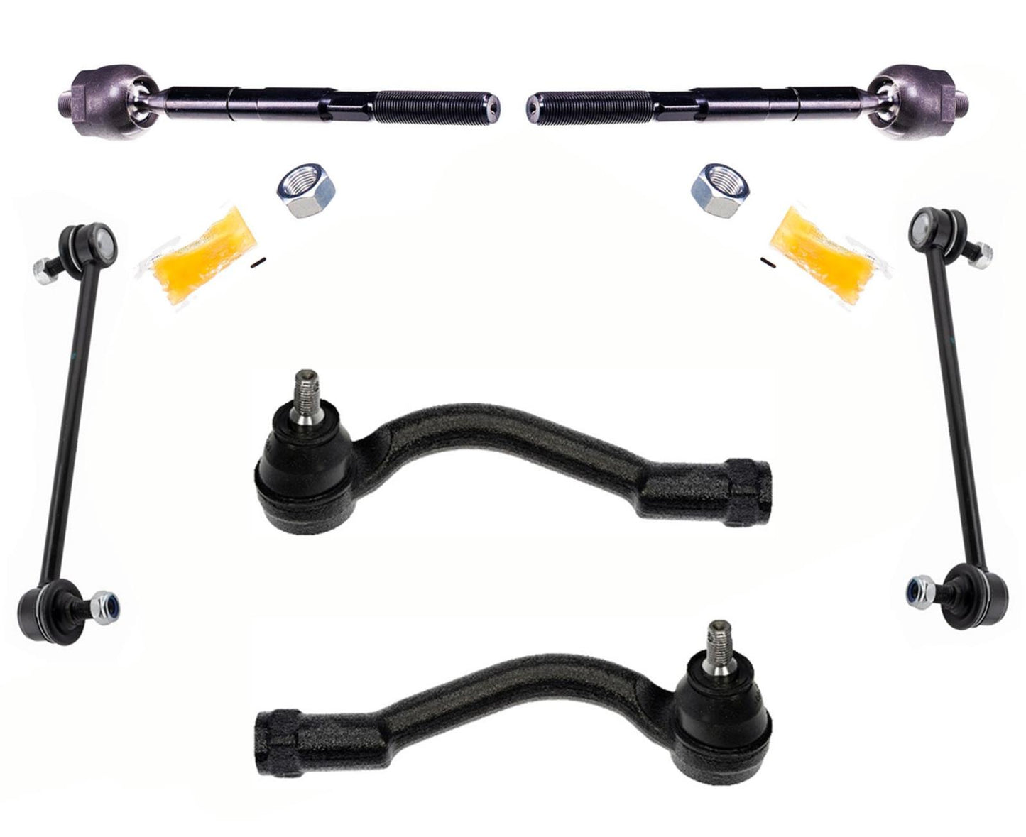 Front Inner & Outer Tie Rod & Link For Hyundai Tucson 2016-2021 All Wheel Drive
