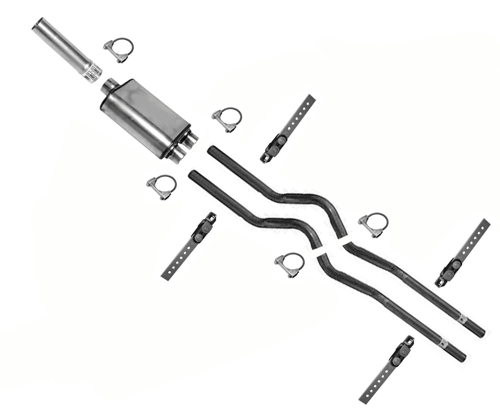 For 1998 1999 2001 Ford F-150 Dual Exhaust System with ABS High Flow Muffler