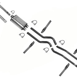 Para 1998-2001 1500 Pickup Ext Cab Cama corta Silenciador de aluminio ABS de doble escape