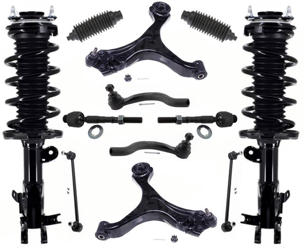 Front Complete Struts Lower Arms Tie Rods Links For Honda Civic SI Coupe 12-13