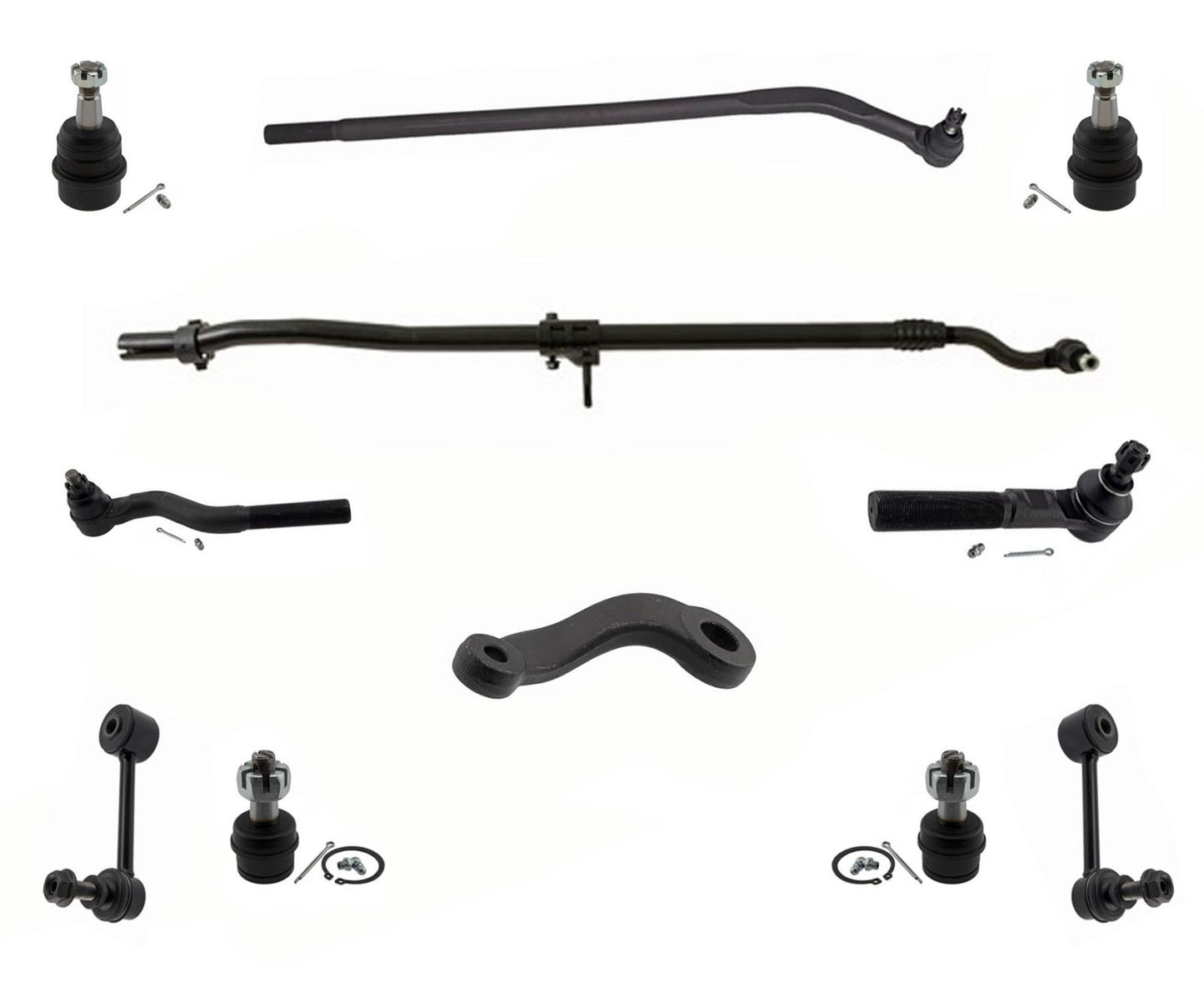 Para Wrangler 07-17 rótulas, brazo de barra de acoplamiento a conjunto de dirección, Kit delantero de 11 piezas