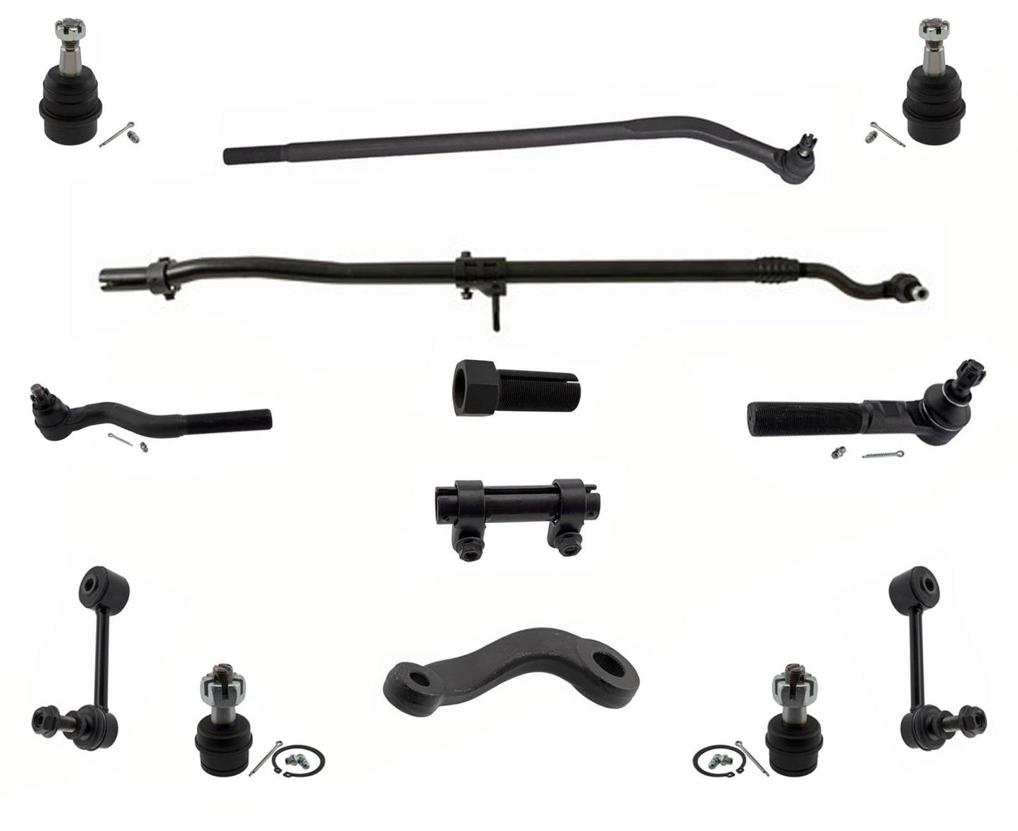 Para Jeep Wrangler 07-17, juntas esféricas superiores e inferiores, mangas de brazo de barra de acoplamiento, brazo Pitman