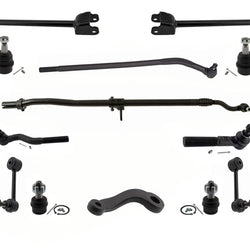 For Wrangler 2007-17 Front Shocks Upper & Lower Ball Joints Tie Rods Arms 15pcs