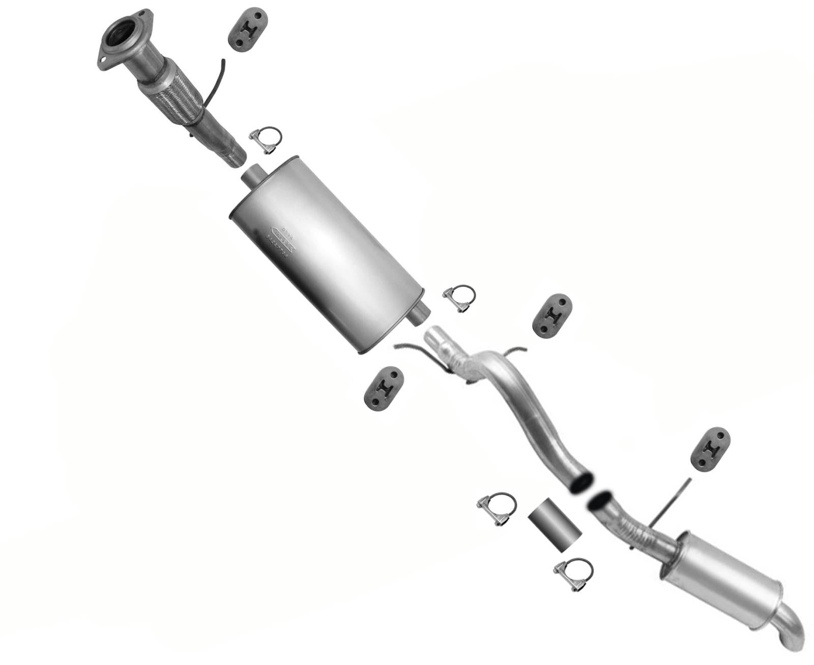 Sistema de escape Ext Flex tubo silenciador tubo de cola para Chevrolet Tahoe 4.8L 2007-08