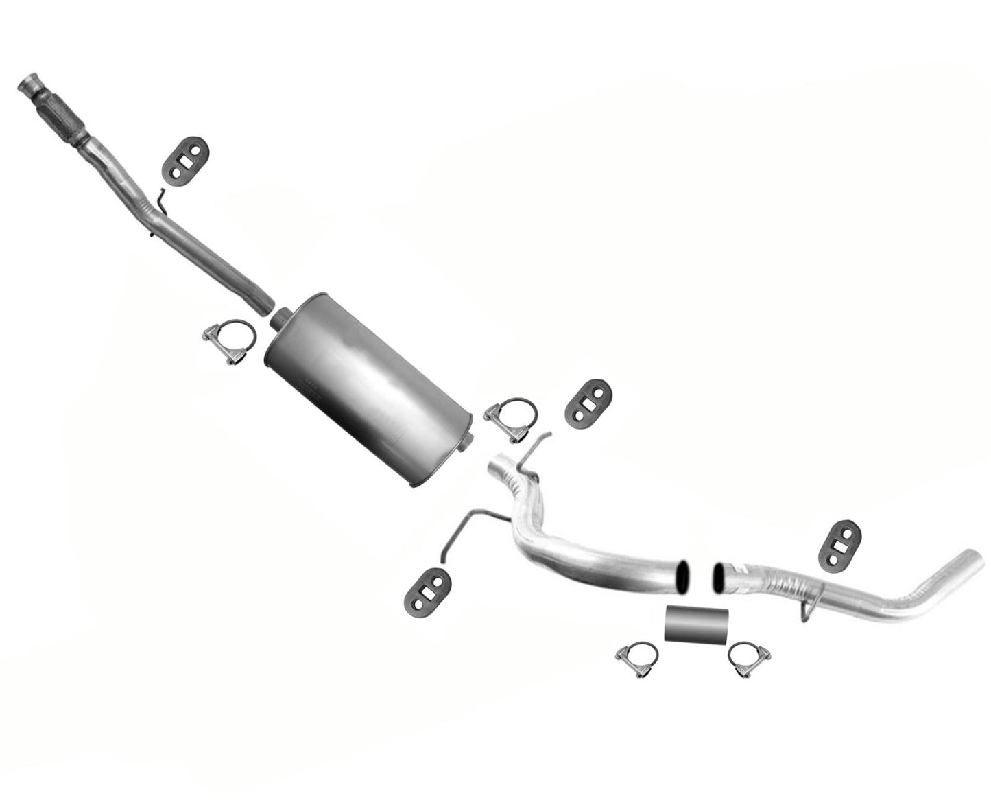 Sistema de escape Silenciador Tubo de escape para Silverado 4.3L 09-13 W 143" Distancia entre ejes