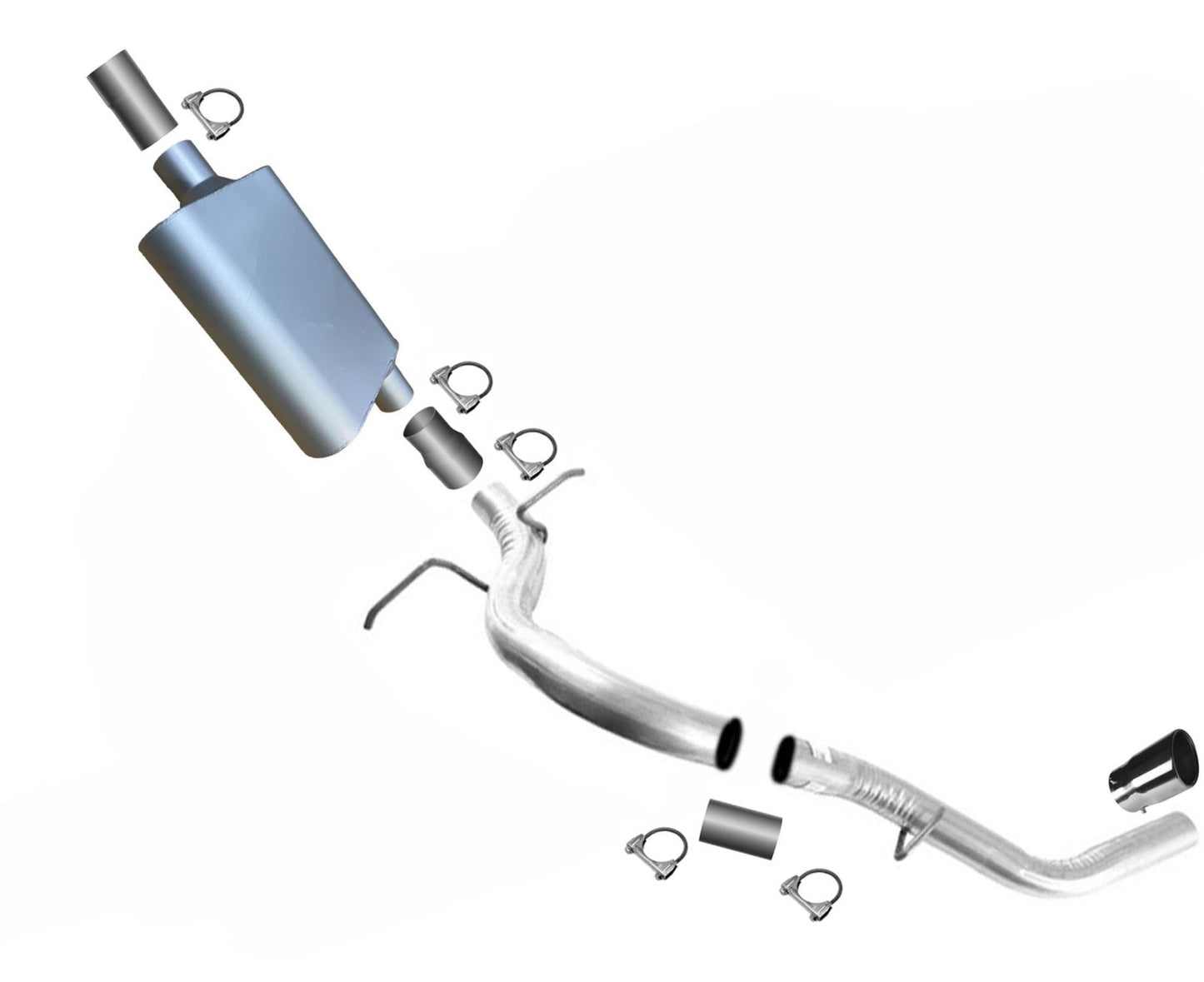 Tubo trasero de silenciador de aluminio soldado de alto rendimiento para Chevrolet Silverado 1500 09-13