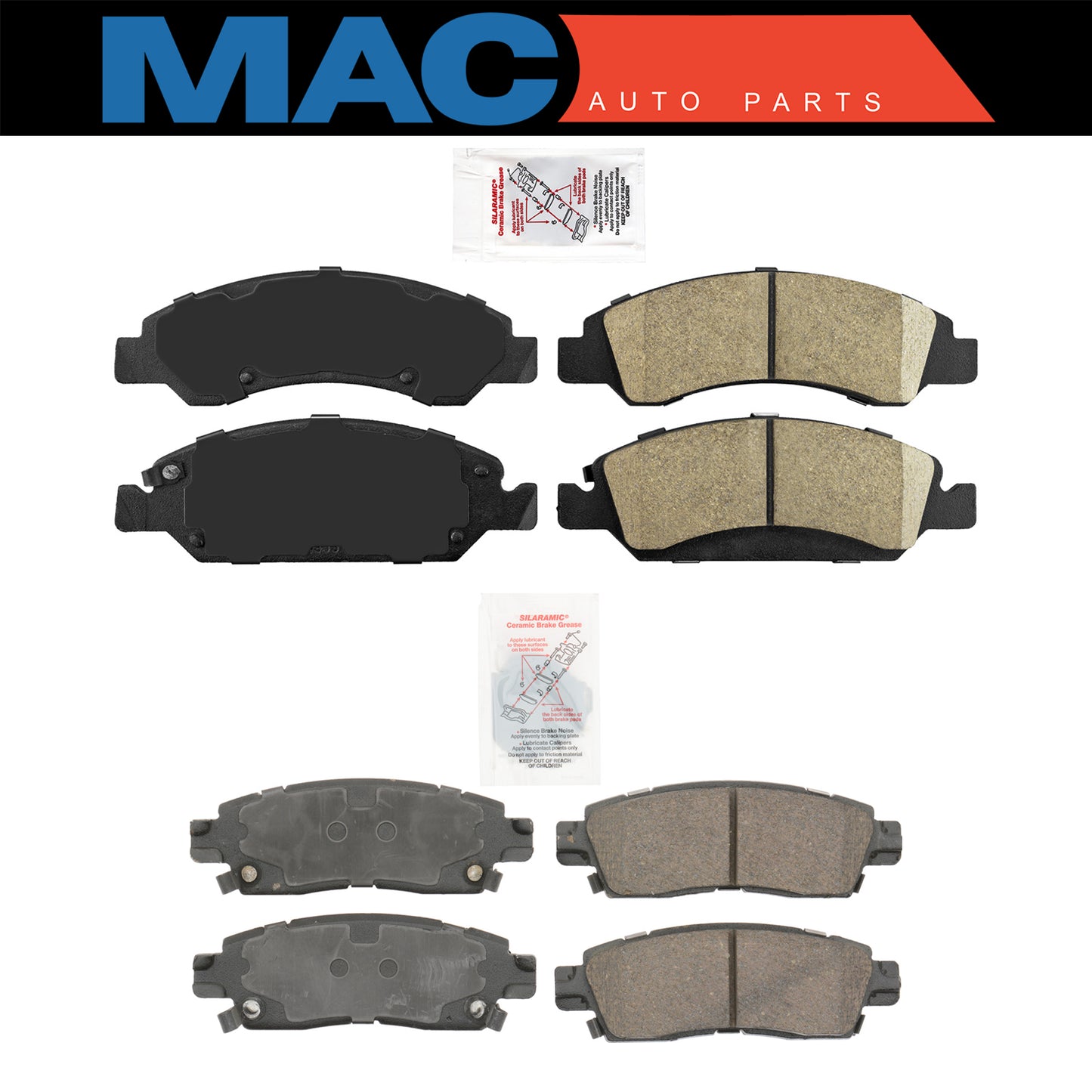 Ceramic Front + Rear Brake Pads FOR 2013-2019 Cadillac XTS HD Brakes; 6 Lugs
