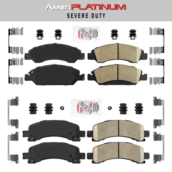 Ceramic Front + Rear Brake Pads FOR 2009-2014 CHEVY EXPRESS 1500 & GMC SAVANA
