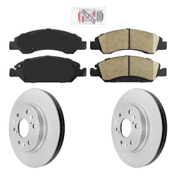 Front Ceramic Pads & Coated Rotors FOR 2007-2020 SIERRA YUKON & YUKON XL SAVANA