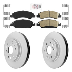 Front Ceramic Pads & Coated Rotors FOR 07-20 SILVERADO EXPRESS TAHOE SUBURBAN