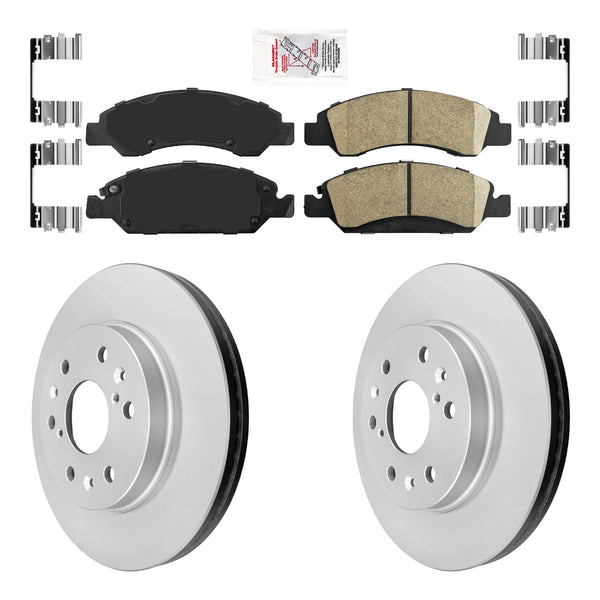 Front Ceramic Pads & Coated Rotors FOR 07-20 SILVERADO EXPRESS TAHOE SUBURBAN