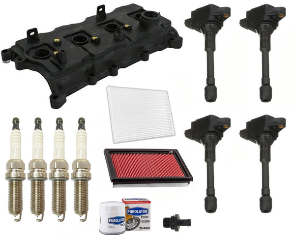 Ignition Coils Spark Plugs Valve Cover & Filters For Nissan Sentra 2.5L 2007-12