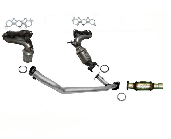 Catalytic Converters Front Rear Under & Y Pipe For 2007-2010 Toyota Sienna