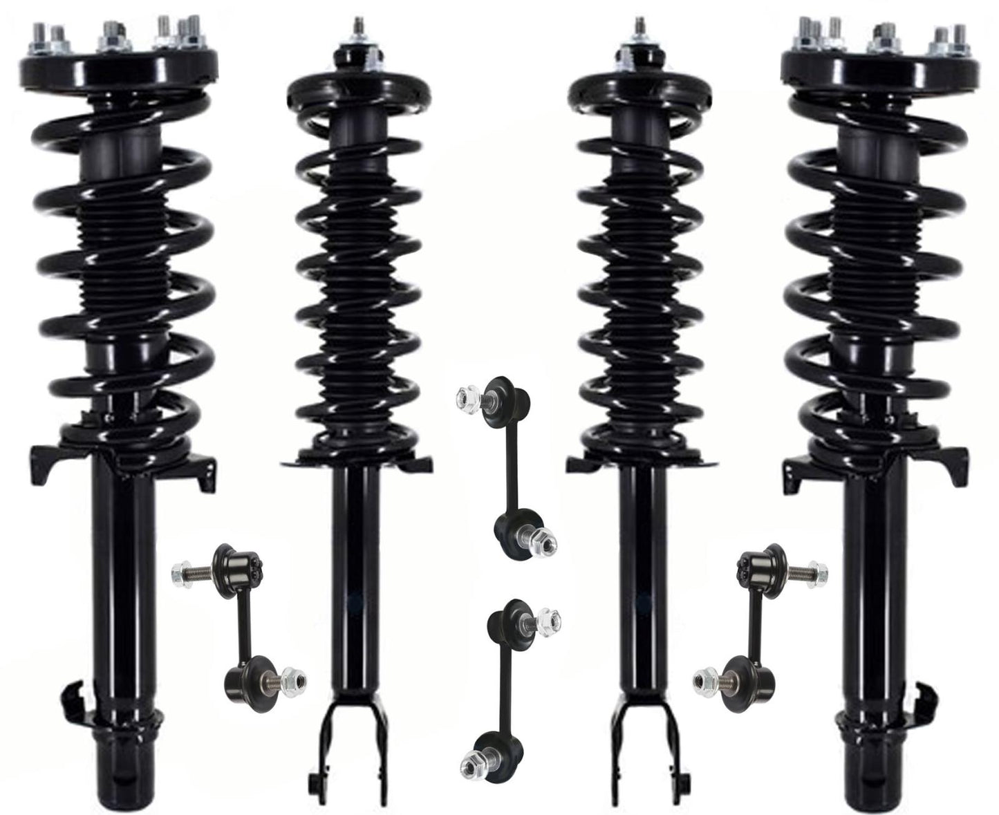 Front & Rear Struts & Links For Honda Crosstour 3.5L Front Wheel Drive 12-2015