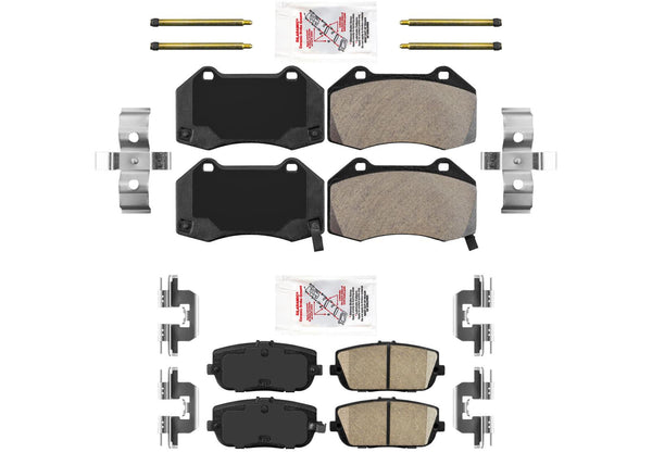 Pastillas de freno de cerámica AmeriPro delanteras y traseras para Mazda Miata MX5 2016-21 con Brembo