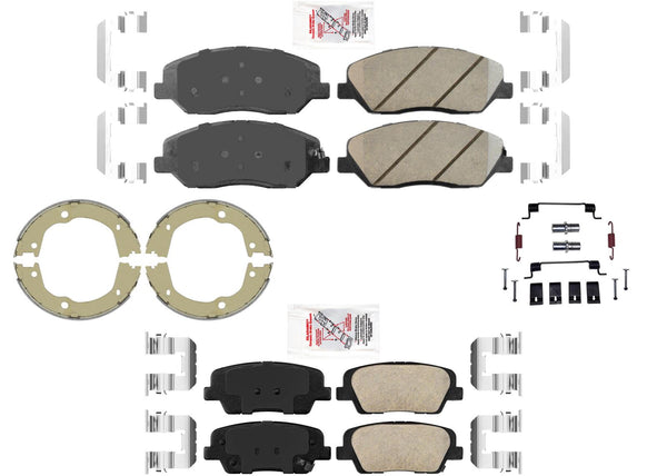 AmeriPro Kit de almohadillas de cerámica para zapatos de estacionamiento para Hyundai Santa Fe 13-16