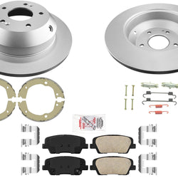 Rear AmeriBRAKES GEO Coated Disc Brake Rotors & Pads For Kia Sorento 2011-2013