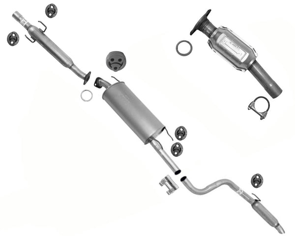 Front Resonator Rear Muffler Tail Pipe For 04-06 Toyota Sienna All Wheel Drive