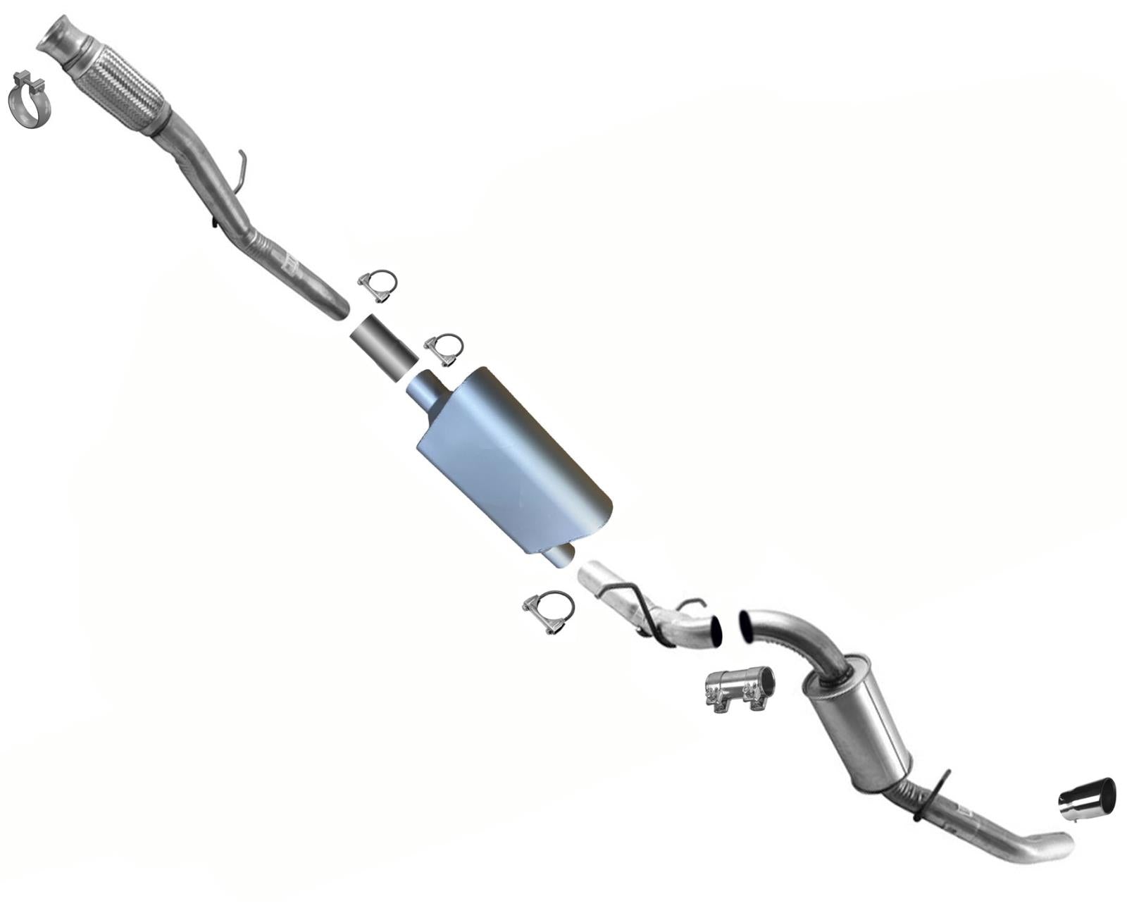 Resonador de tubo de escape silenciador de rendimiento de escape para Silverado 1500 4,3 2014-18
