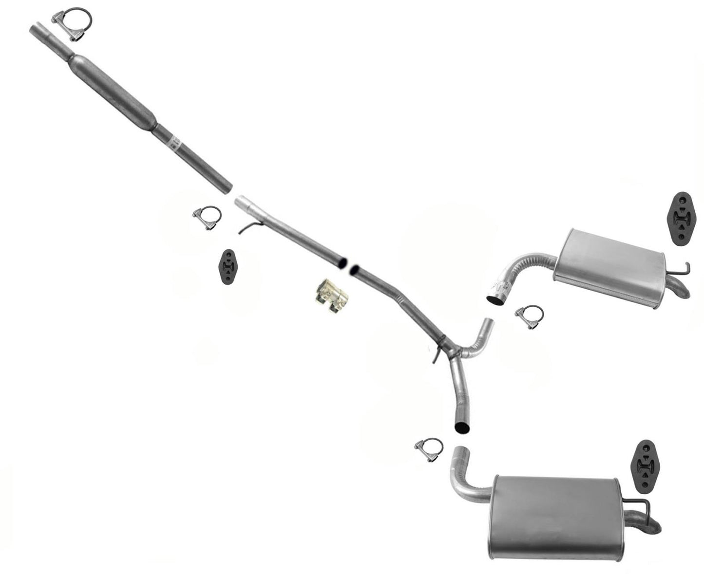 Sistema de tubo de silenciador de escape doble estilo OE para Ford Explorer 2018-2019 3.5L Base