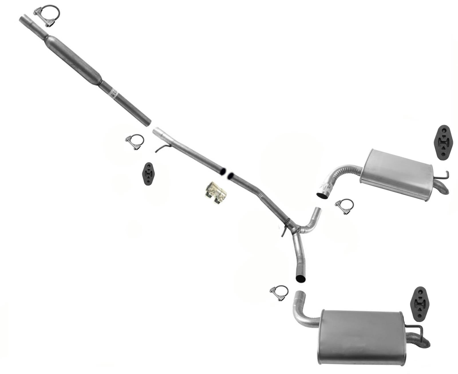 Sistema de tubo de silenciador de escape doble estilo OE para Ford Explorer 2018-2019 3.5L Base