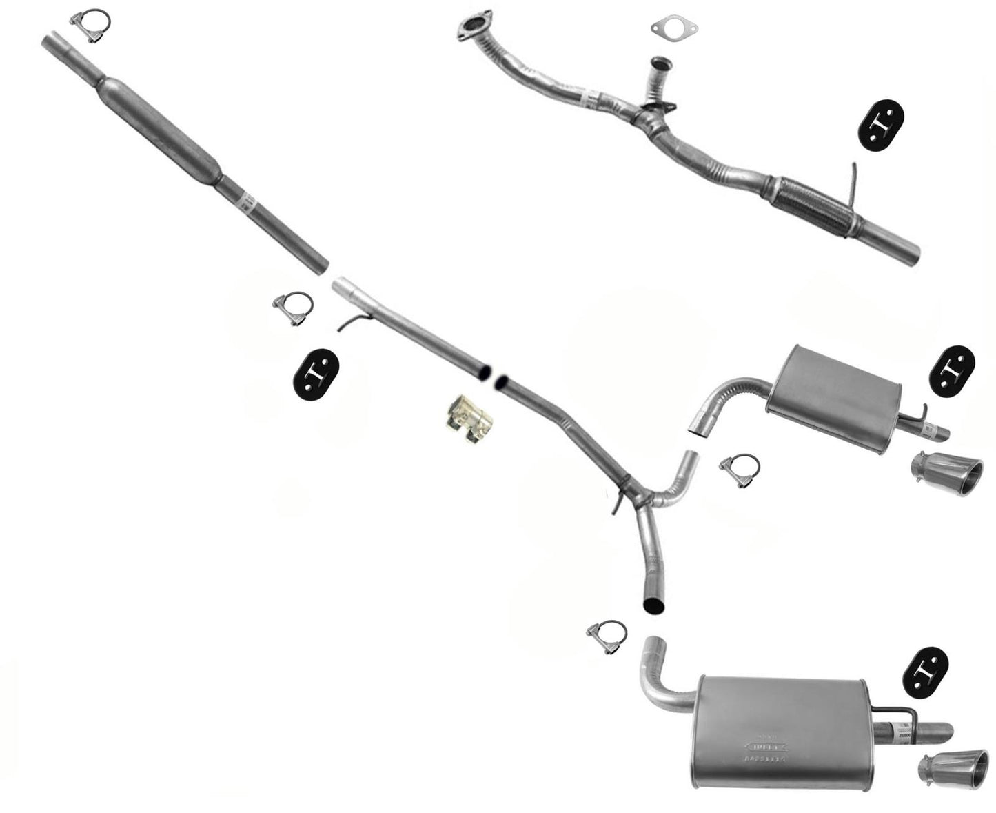 Sistema de tubo de silenciador de escape estilo OE dual para Ford Explorer 3.5L 2011-2017