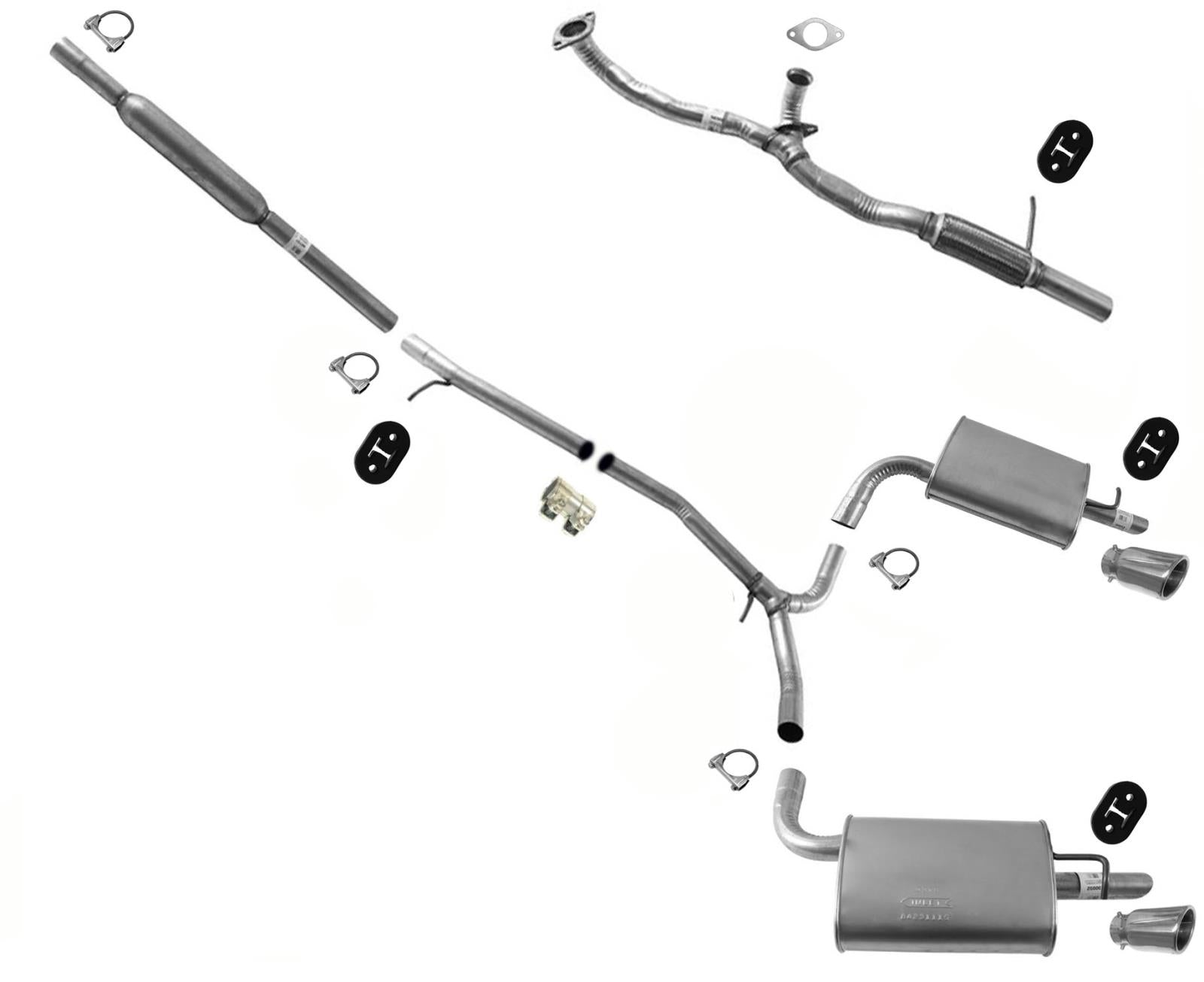 Sistema de tubo de silenciador de escape estilo OE dual para Ford Explorer 3.5L 2011-2017