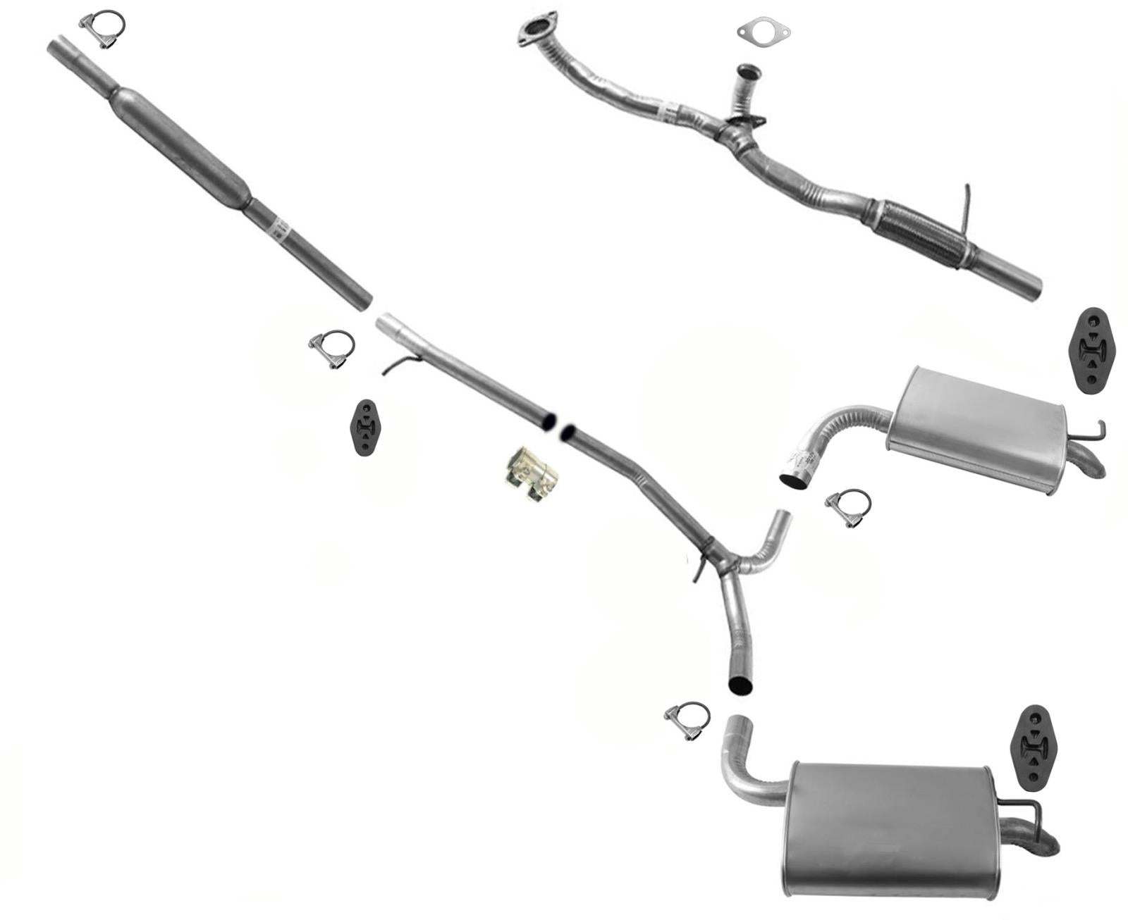 Sistema de tubo de silenciador de escape estilo OE dual para Ford Explorer 3.5L Base 2018-2019