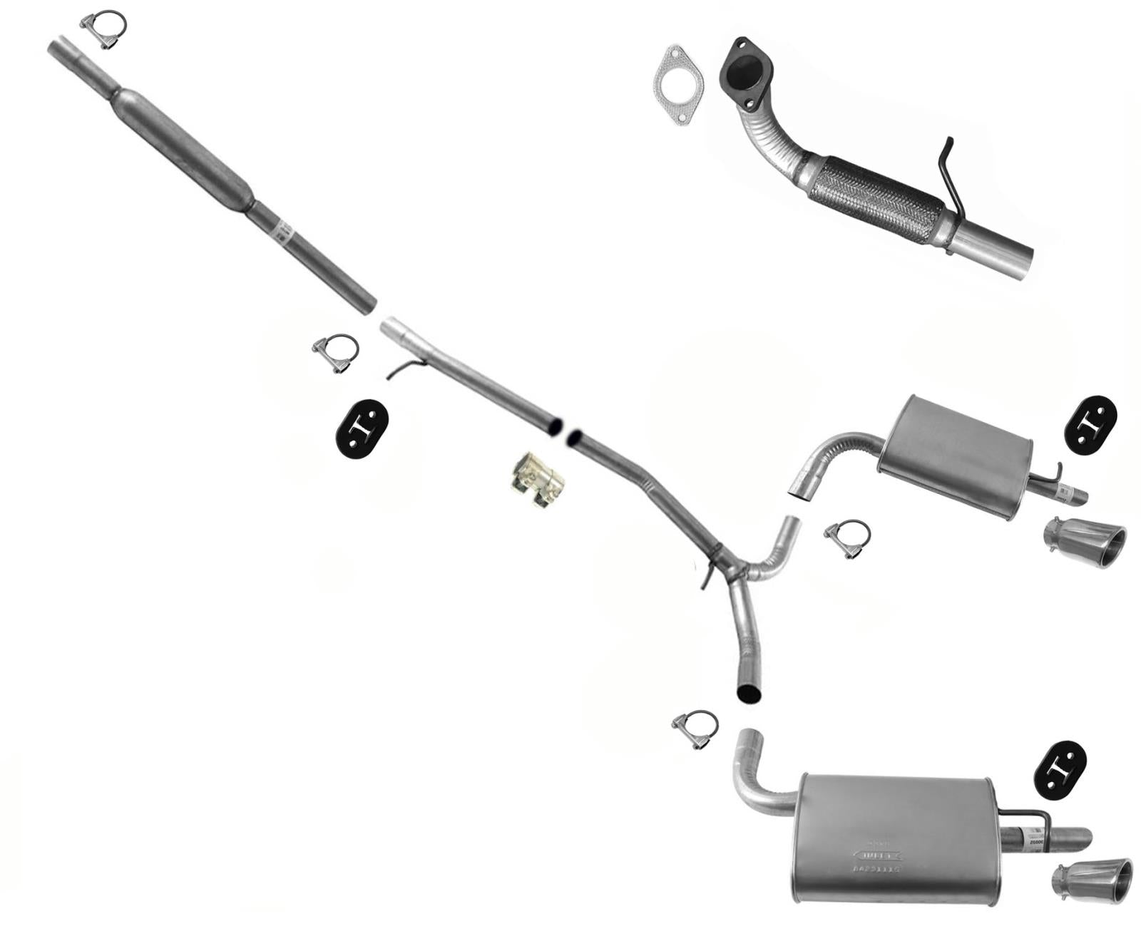 Sistema de tubo silenciador de escape doble estilo OE para Ford Explorer 2.0L Turbo 12-2015