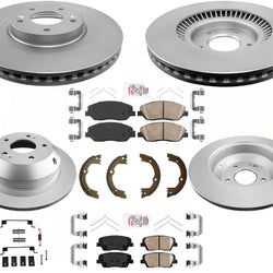 AmeriBRAKES GEO Coated Disc Brake Rotors Pads Kit For Hyundai Santa Fe XL 17-19